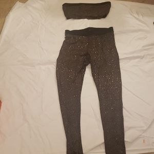Two piece sparkle pants suit